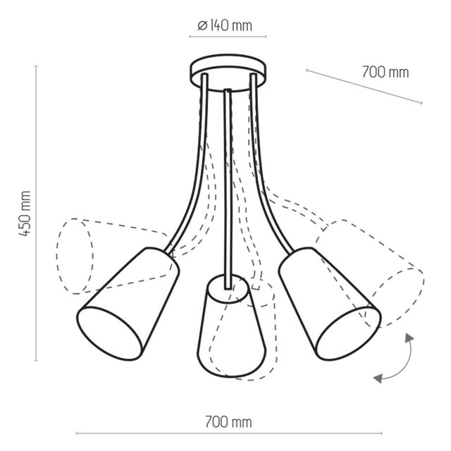 TK Lighting 1711 WIRE lampa sufitowa