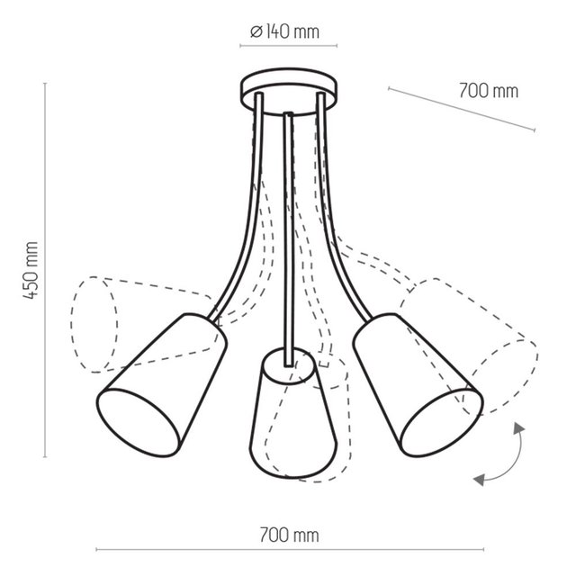 TK Lighting 2106 WIRE lampa sufitowa