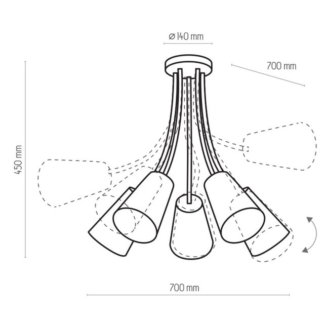 TK Lighting 2107 WIRE lampa sufitowa