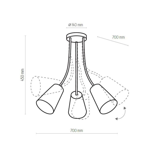 TK Lighting 827 WIRE lampa sufitowa